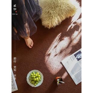 极简卧室地垫耐脏 匠作手工羊毛复古地毯高级感客厅茶几毯2024新款