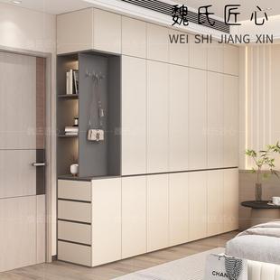 衣柜靠墙收纳卧室家用侧边实木大容量衣橱侧面置物柜边柜2024新款