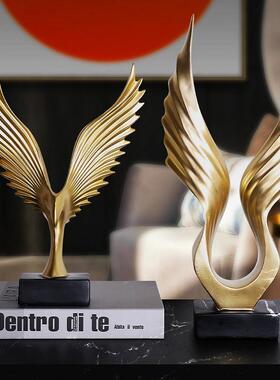 大鹏展翅创意艺术摆件现代轻奢高档客厅办公室酒柜书柜家居装饰品