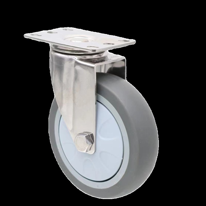 0不锈钢超静音万向轮//5英寸耐腐蚀防锈餐车脚轮100x2