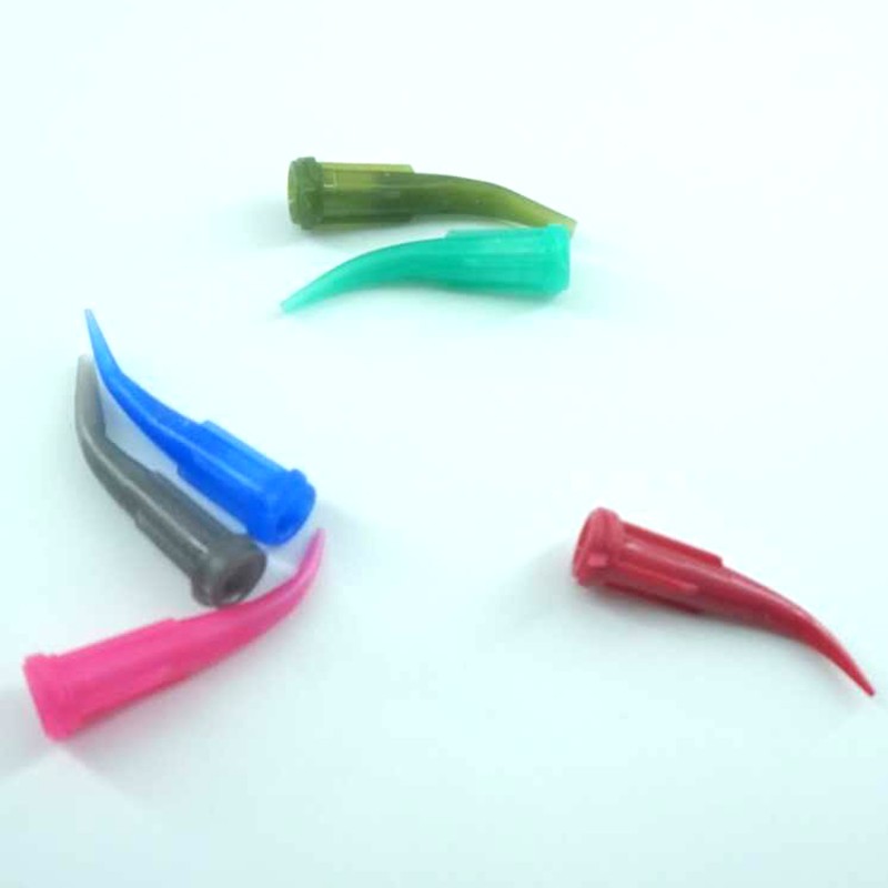 点胶针头TT全塑料斜式弯针头 点胶针管针嘴螺口针头 弯管针头