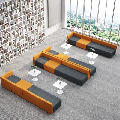 创意异形沙发办公室皮艺接待前台大厅休闲休息区洽谈会客茶几