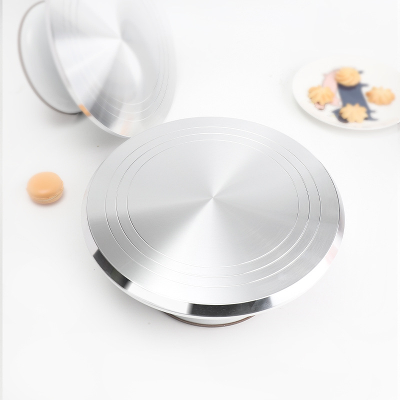 铝合硬膜金蛋糕转盘裱花台烘焙工具装商用托盘旋转抹面裱花转台