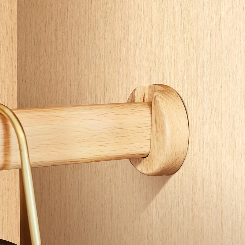 定制榉木2-5cm尺寸 免打孔实木挂衣杆杆衣橱杆横杆窗帘