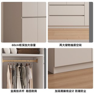 NF级新款免拉手实木定制到顶分段式卧室家用现代大衣橱