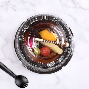 迷你寸寸儿童蛋糕盒戚风圆形芝士奶油蛋糕一次性塑料包装 盒