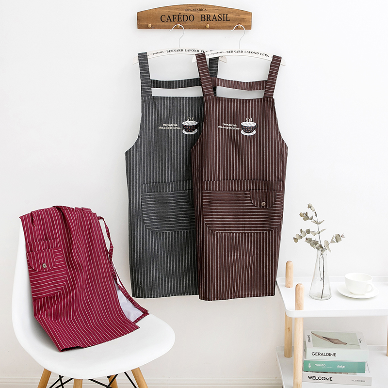 可爱日系围裙女h韩版时尚家用厨房背心式工作防油污做饭菜围腰裙