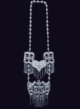 彝族风仿银项链吊坠 彝文化服装配饰节日婚庆旅游摄影纪念饰品