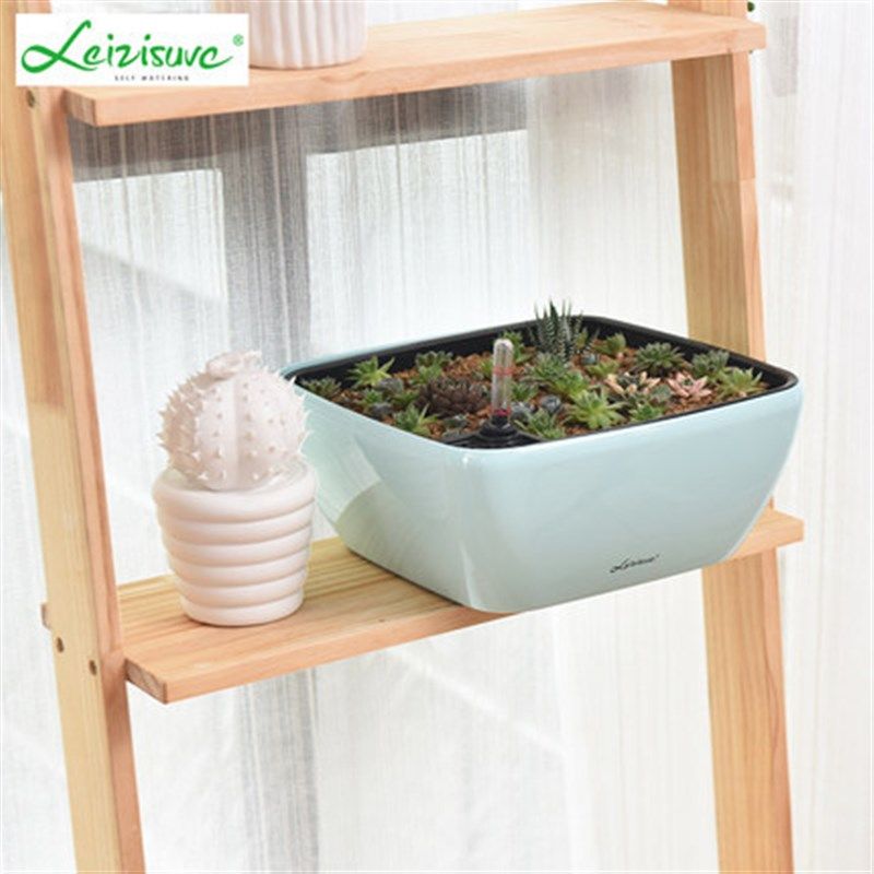 定制自动吸水懒人花盆多肉绿萝植物阳台树脂盆Q 大口径自吸水花盆