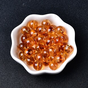 天然水晶阿塞斯特莱黄水晶diy手工编织手链散珠饰品配件串珠材料