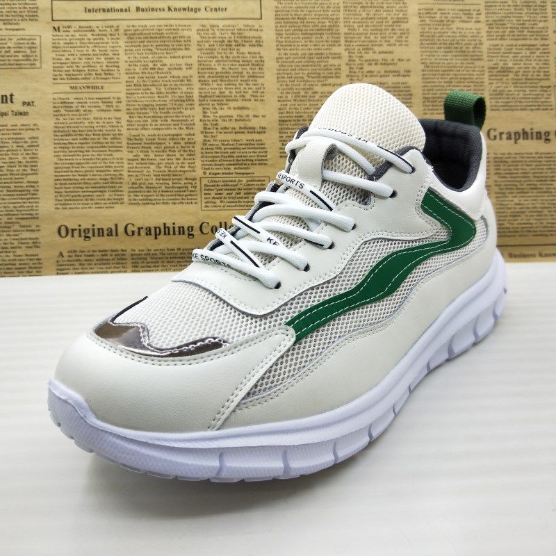 撤柜真皮拼接网布透气春夏款软底休闲运动鞋百搭跑步鞋小白鞋男鞋