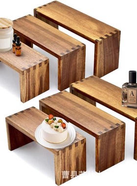 实木蛋糕陈列架创意阶r梯式熟食收纳架野餐露营支架拍摄道具架