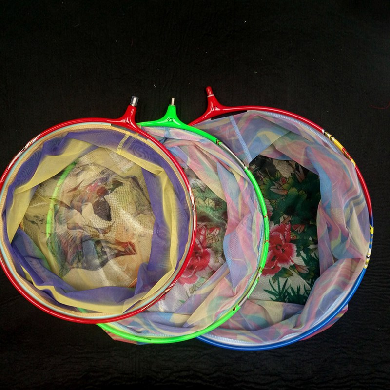 竞技碳素炫彩抄网头彩色 网兜防挂速干 钓鱼鲫鱼飞抄网头