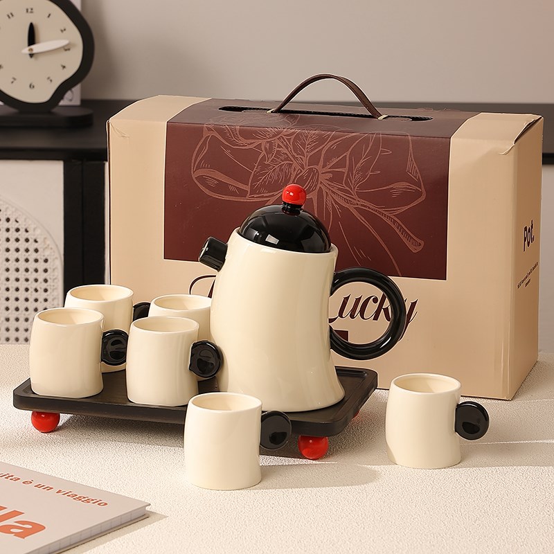 法式水杯家用套装陶瓷茶壶茶具泡茶专用客厅水具新婚乔迁新居礼物