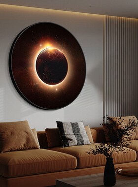 太空星球客厅装饰画创意立体带灯叠加壁画酒店儿童房卧室发光挂画