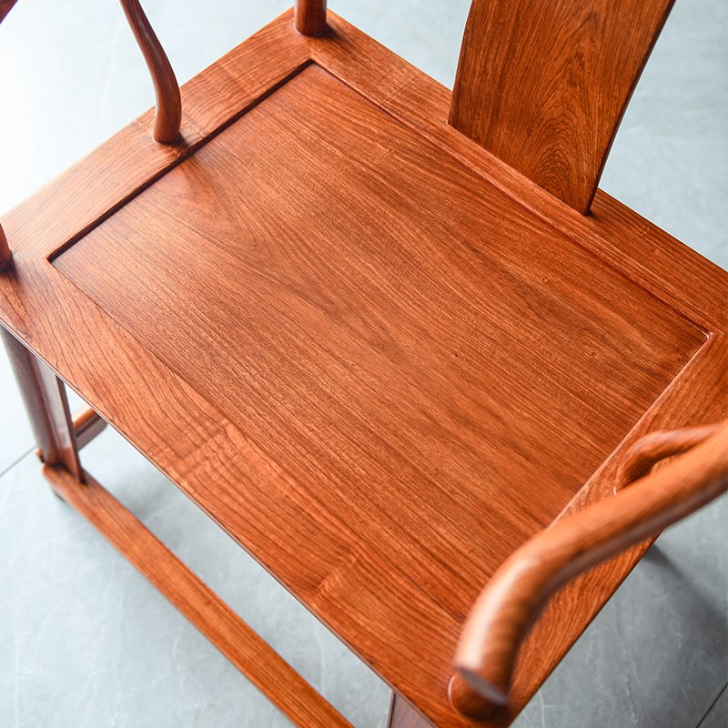 刺猬紫檀官帽椅中式人椅实木仿古椅子花梨木南宫椅红木椅圈椅