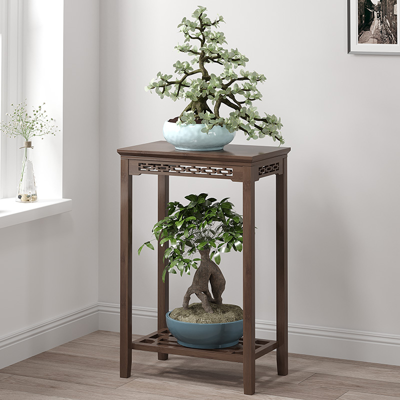 花架子客厅落地式置物装饰花盆架室内边角花几阳台盆景支架竹木质