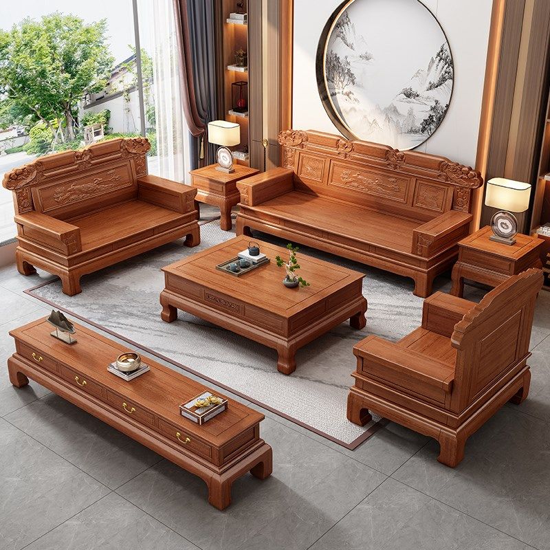 梨木全实木沙发现代仿古雕明古典菠萝格客厅家具,住宅家具,实木沙发,淘宝优惠券,粉丝福利购,淘宝优惠卷