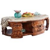 乌金木茶几电视柜别墅家具定制奢华欧式 大理石实木客厅