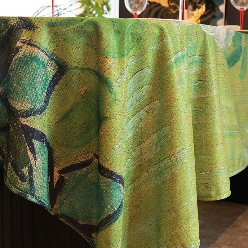 法式复古风梵高油画布艺桌布防水防油防烫高档家用茶几台盖布定制