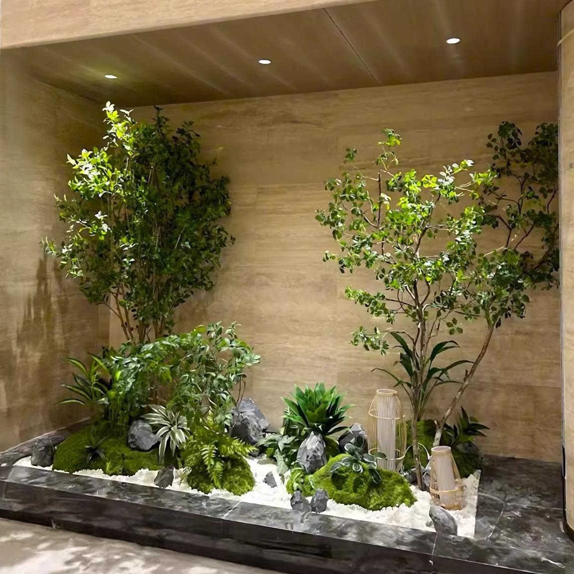 仿真绿植造景组合景观酒店橱窗定制室内装饰布置大型假树仿生植物