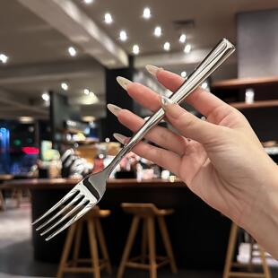 T4kzi德国304不锈钢叉子高级感西餐高档精致餐具水果甜品家用餐叉