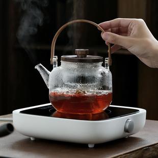 套装 电陶炉家用玻璃烧水壶静音全自动煮茶器蒸煮茶壶煮茶炉网红款