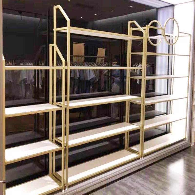 鞋店鞋架展示架上墙商用陈列服装高档店铺商用货架落地金组合定制