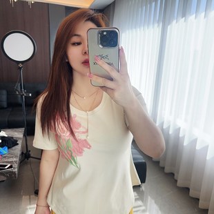 春装 女装 夏装 半袖 t恤 温柔风胖mm新h款 上衣收腰显瘦短袖 2024年大码