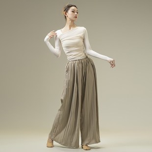 现代舞蹈服网纱长袖 上衣女练功服春夏2024古典R舞形体服艺考瑜伽