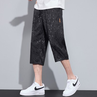干活穿的a冰丝速干七分裤男夏季薄款休闲直筒短裤百搭宽松透气中