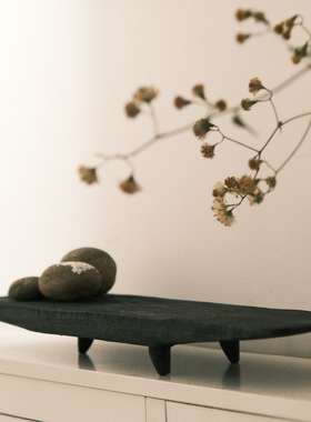 侘寂风客a厅茶几木盘托盘家用民宿实木装饰高档摆盘置物架果盘摆