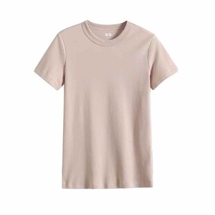 女装 女正肩纯色背心 纯棉圆领t恤C短袖