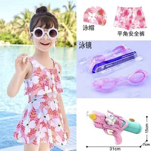 女童夏天 游泳衣儿童小F碎花公主速干连体泳装 2025新款 小女孩洋装