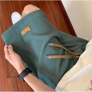 透气沙滩运动裤 i新款 子美式 高街大码 速 冰丝短裤 休闲五分裤 男夏季