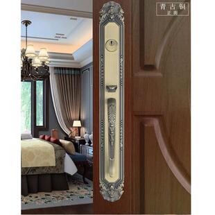豪华大门锁双门对开 门大拉手门机械门锁入户实木门欧式别墅大门