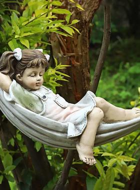 花园摆设卡通人物复古家居景观欧式摆件创意庭院装饰树脂工艺品