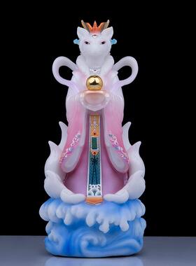 狐黄白柳灰家神像东北五大家族五显财神汉白玉家用祝福中式仙摆件