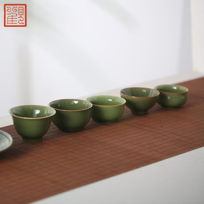 观复博物馆龙泉青瓷品茗杯主人杯 景德镇茶杯 仿古功夫茶杯