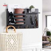 入口门装 饰厨房卧室钥匙衣帽架木制壁挂式 挂架收集钥匙信件票据