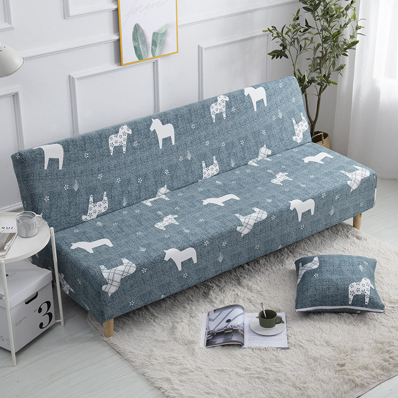 折叠无扶手沙发床套子全包弹力萬能沙发套全盖沙发垫沙Z发罩沙发