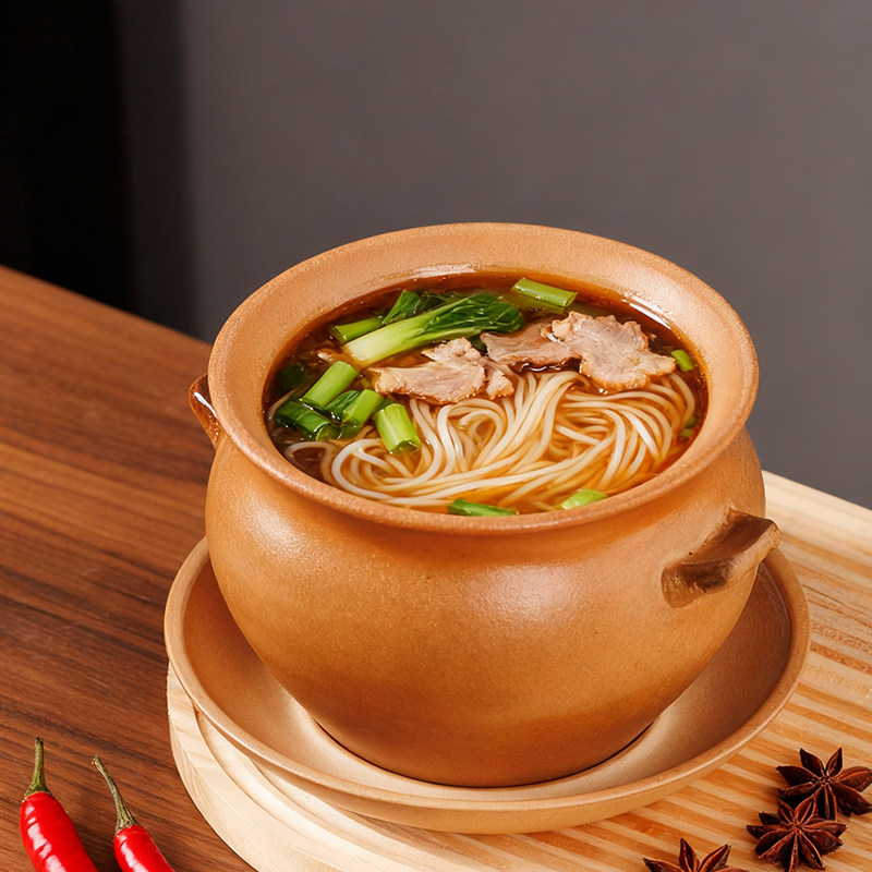 网红米线罐罐砂锅煤气灶专用锅家用耐高温双耳炖罐陶瓷罐子一人份