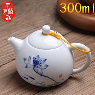 茶壶陶瓷大号纯手工手绘泡茶壶功夫茶具景德镇青花家用西施壶单壶