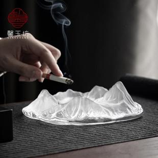 ins风办公室轻奢冰山烟缸 馨玉坊高档玻璃烟灰缸家用客厅创意个性