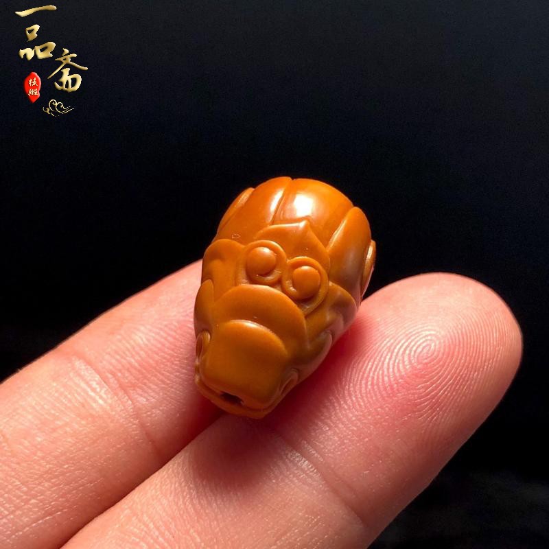 橄榄核三通貔貅核雕佛头龙单籽雕刻兽面吊坠手串脖挂项链配饰文玩