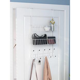 门后挂钩免打孔挂衣架加长加高卧室门上衣帽挂架篮窄缝收纳置物架