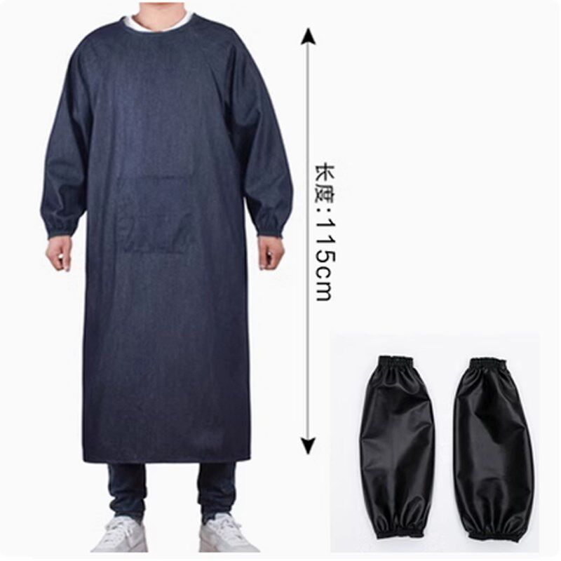 成人工作服反穿衣搬运男性牛仔布防污罩衣电焊工劳保围裙仓库大褂