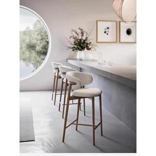 现代简约吧椅实木北欧吧台椅前台椅岛台椅设计师酒吧餐厅高脚椅