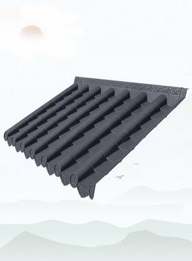 110*80cm单面一体式新中国风古建筑塑料雨棚装饰彷小绿瓦彷古瓦雨