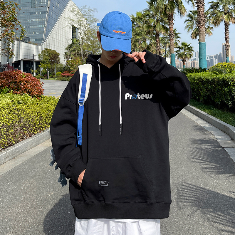 卫衣男连帽春秋冬季新款美式加绒加厚男士宽松上衣休闲男生外套潮